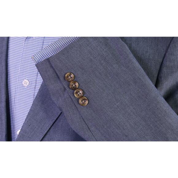 Bonobos Slim Fit Iridescent Blue Cotton Stretch 2-Btn Blazer Jacket 46S New! - Picture 6 of 9